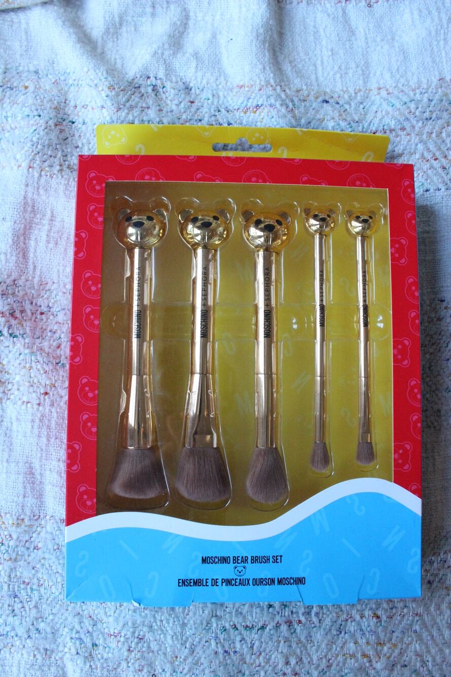 NEW Moschino Sephora Gold Bear Brush 5 PC Set